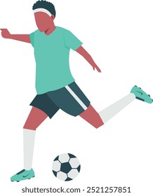 Football Player Illustration with Cartoon Style. Isolated Vector Character.