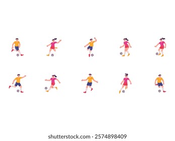 Football Player Illustration Element Set