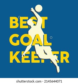 football player illustration. the position of the goalkeeper in the team to parry the ball