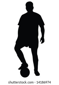 football player illustration silhouette about to kick the ball