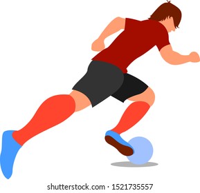 Football player, illustration, vector on white background.