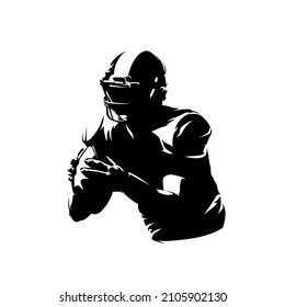 Football player, isolated vector silhouette, ink football logo