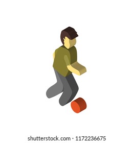 Football player isometric left top view 3D icon