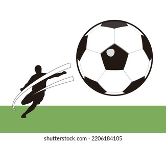 A Football Player Kick the Ball, vector illustration isolated