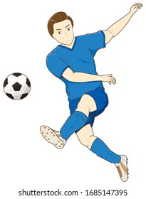 Football player kicking the ball