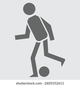Football player kicking a ball icon representing athleticism and soccer action.