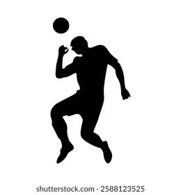 Football player kicking ball, isolated vector silhouette.