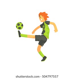 Football Player Kicking The Ball Isolated Illustration