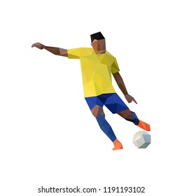 football player kicking ball low poly