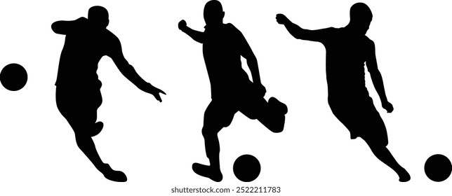 Football player kicking the ball silhouette