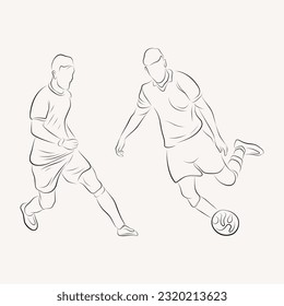 Football player line art illustration