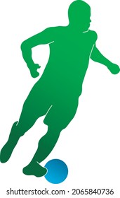 Football player logo isolated illustration