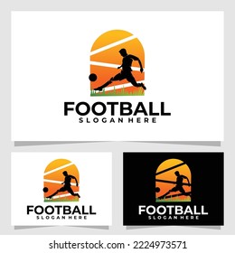 football player logo vector design silhouette