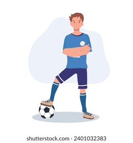 football player. Man Kicking Ball. Soccer Player. male characters playing football. 