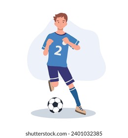 football player. Man Kicking Ball. Soccer Player. male characters playing football. 