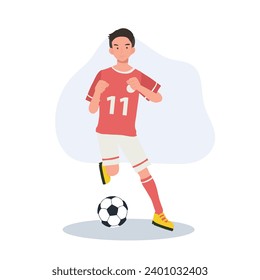 football player. Man Kicking Ball. Soccer Player. male characters playing football. 