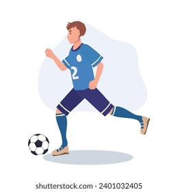 football player. Man Kicking Ball. Soccer Player. male characters playing football. 