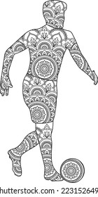 Football Player Mandala Coloring page for kids