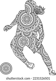 Football Player Mandala Coloring page for kids