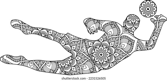 Football Player Mandala Coloring page for kids