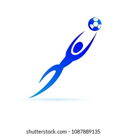 Football player in minimalist style. 
Sport icon vector isolated on white background.