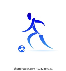 Football player in minimalist style. 
Sport icon vector isolated on white background.