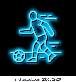 football player neon light sign vector. football player illustration