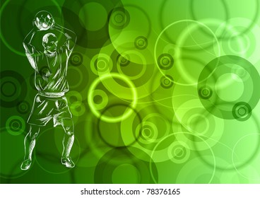 football player on the green background