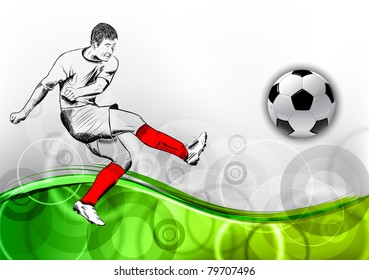 football player on the green background