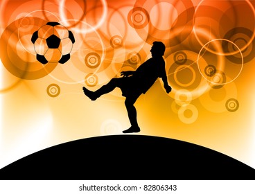 football player on the red background