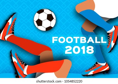 Football player in paper cut style. Origami Sport.