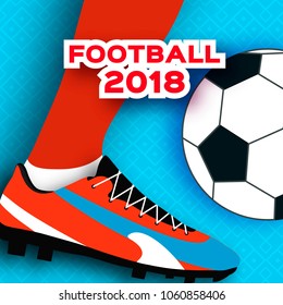 Football player in paper cut style. Origami Sport. vector