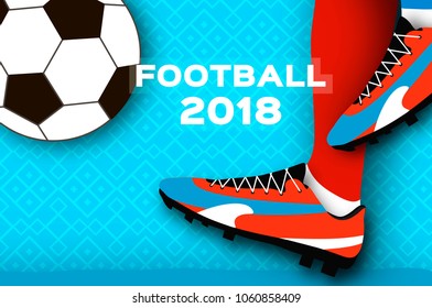 Football player in paper cut style. Origami Sport. vector