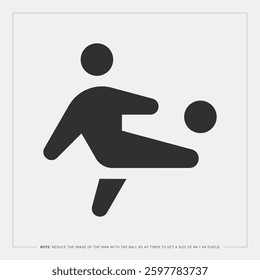 A football player or a person playing a ball. Vector icon