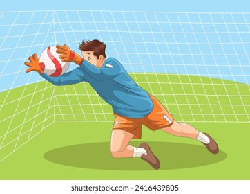 Football player playing energetically illustration
