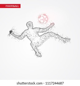 Football Player Playing in russia Dotted Concept Background.  Concept Design background