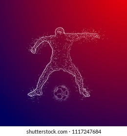 Football Player Playing in russia Dotted Concept Background.  Concept Design background