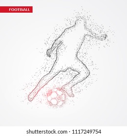 Football Player Playing in russia Dotted Concept Background. 