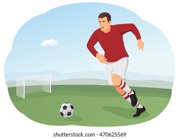 Football player is practicing soccer. Sport and lifestyle. International Championship.