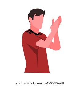 football player in red jersey vector flat design