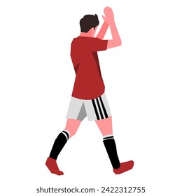 football player in red jersey vector flat design