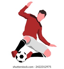 football player in red jersey vector flat design
