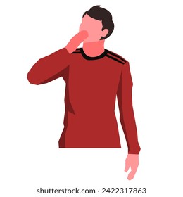 football player in red jersey vector flat design