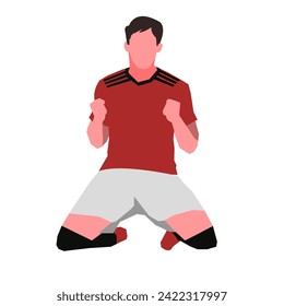 football player in red jersey vector flat design