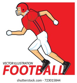 football player running. American football Vector illustration.