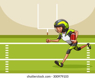 Football player running in the field