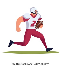 futbolista corriendo al estilo vectorial plano.
