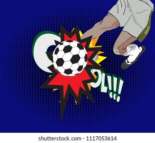 Football player scoring a goal