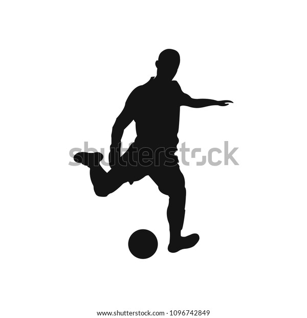 白い背景にボールのシルエットベクターイラストを撮影したサッカー選手 のベクター画像素材 ロイヤリティフリー