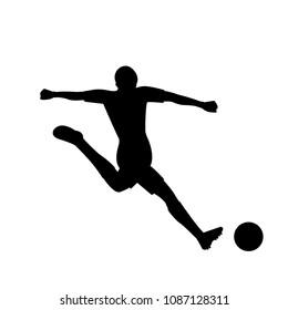 football player shooting football in silhouette form